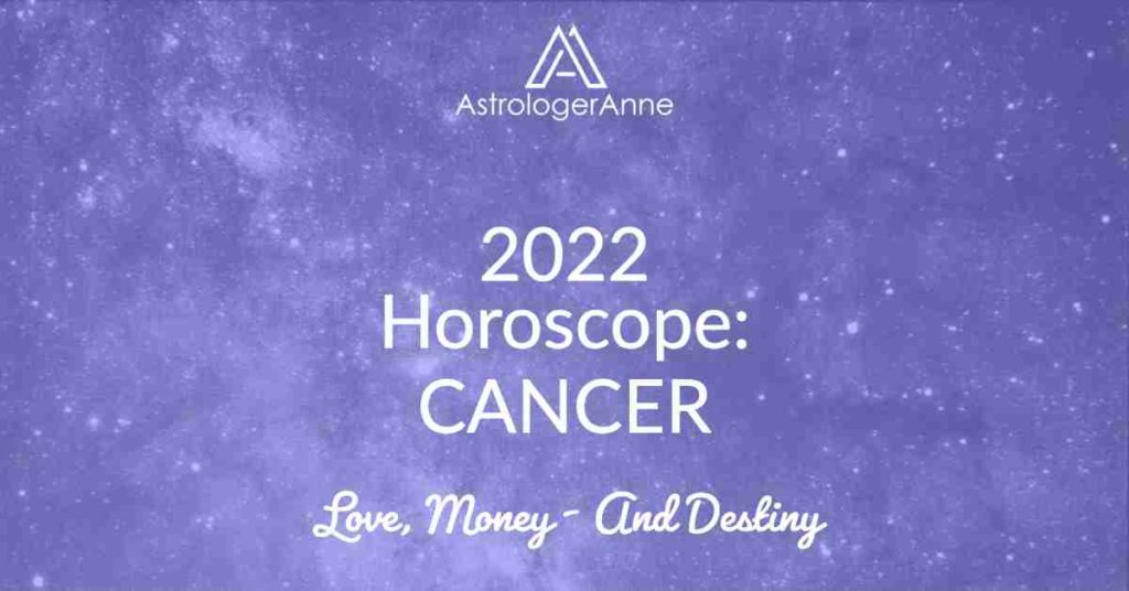 Starry blue sky for Cancer 2022 horoscope - love, money, and destiny