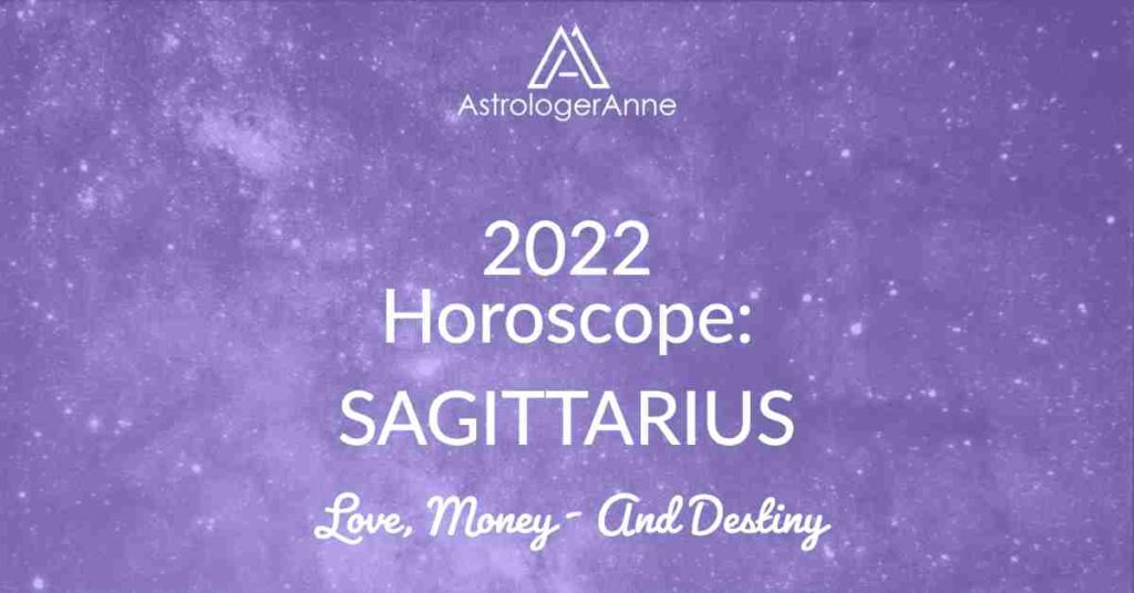 Starry purple sky for Sagittarius 2022 horoscope - love, money, and destiny
